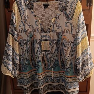 New Directions Multicolor Paisley Blouse